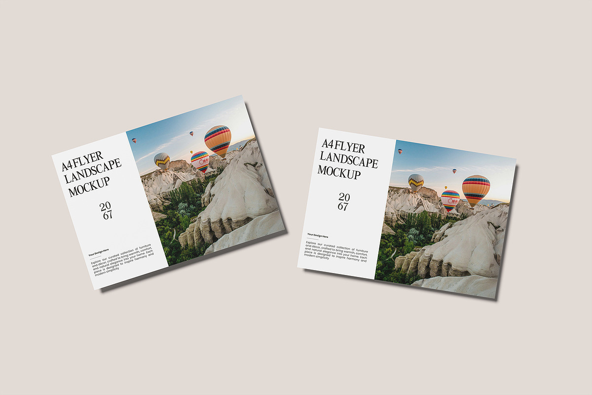 A4 Flyer Landscape Mockup, an Advertising Mockup by Bangdastudio (Photo 6 of 9)