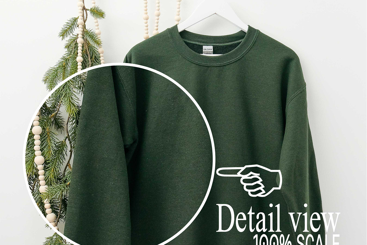 Forest Gildan 18000 Xmas Mockups x3, a Shirt Mockup by Uncommon Mockups (Photo 3 of 7)