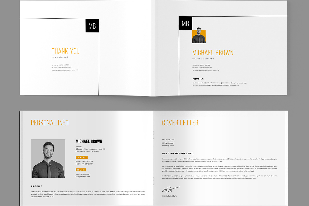Resume Booklet Landscape, a Resume Template by MightyDesign (Photo 1 of 7)