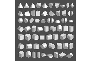 3D shapes set.
