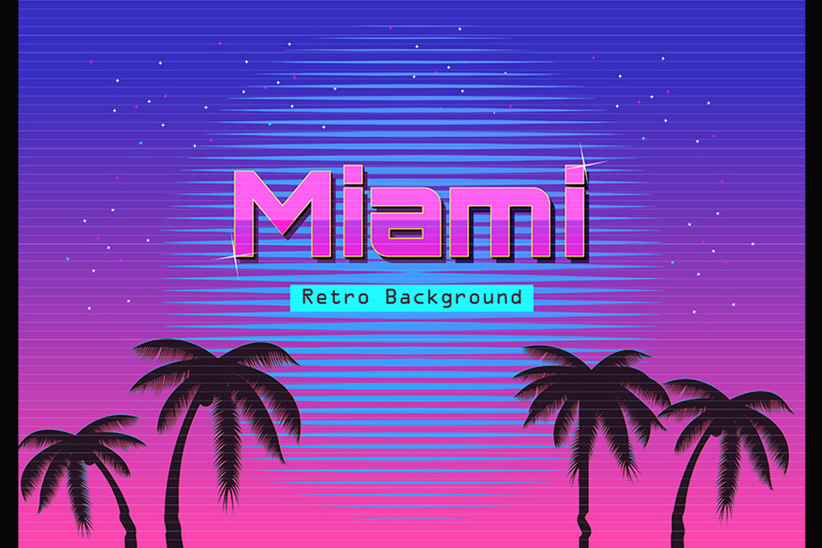 80s Retro Neon gradient background., a Decorative Illustration by Di Bronzino (Photo 1 of 6)