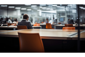 desk blur office background ai, a Business Photo by pikepicture