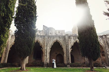 Man and woman in old stone garden, a Person Photo by IvashStudio