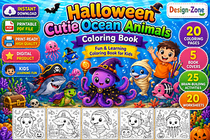 Halloween Cutie Ocean Animals Color