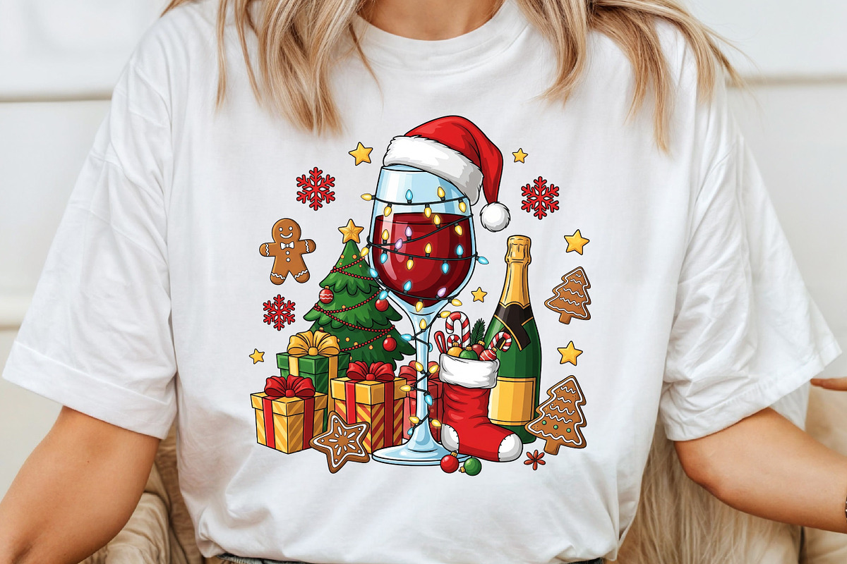 Christmas wine glasses png, an Illustration by Craft Nest (Photo 4 of 6)
