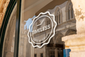 Mockup Of A Store Logo On A Window