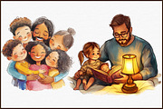 Family Clipart, Father's Day, Mom Da, an Illustration by Sublimation Artist (Thumbnail 3 of 6)