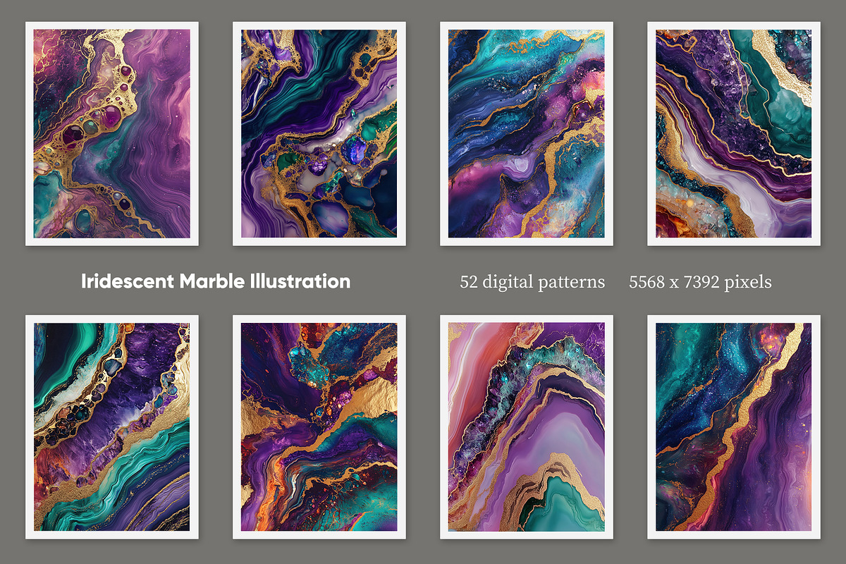 Iridescent Marble Illustration, a Decorative Illustration by Housui Patterns (Photo 2 of 12)