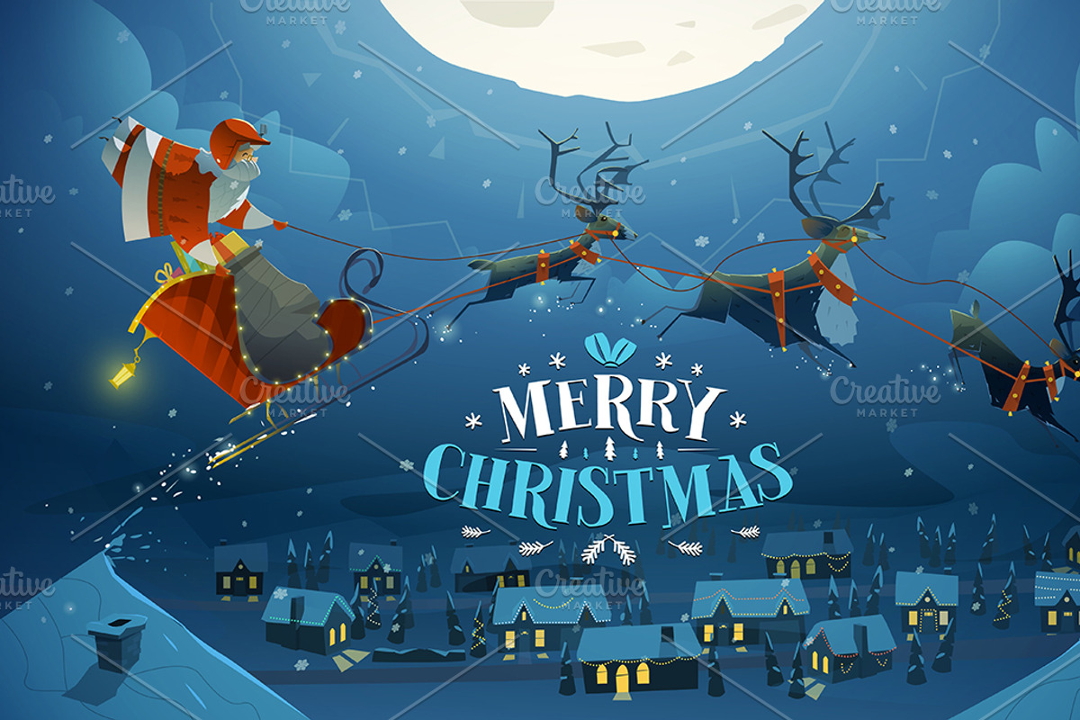 2 Christmas Illustrations with Santa, a Graphic by Drumcheg (Photo 2 of 3)