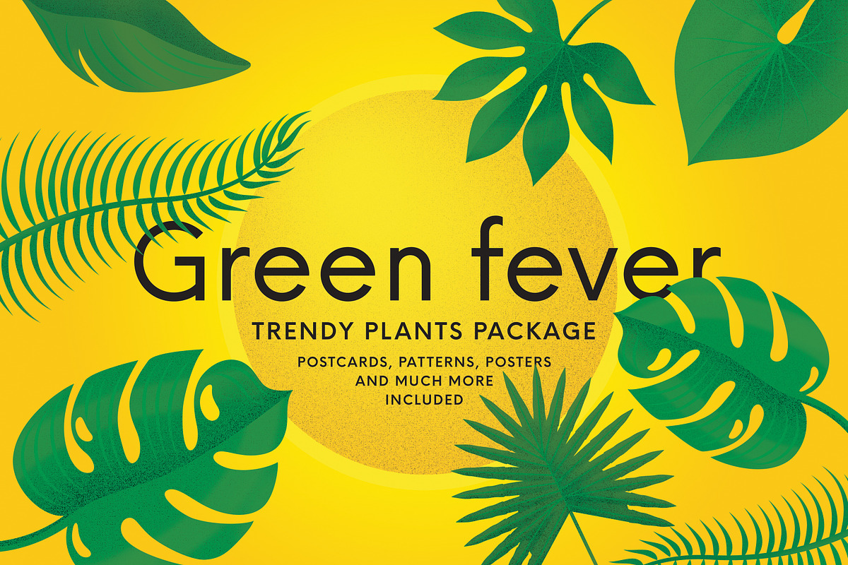 Green fever - trendy plants, an Object Graphic by Anchors_and_Curves (Photo 1 of 6)