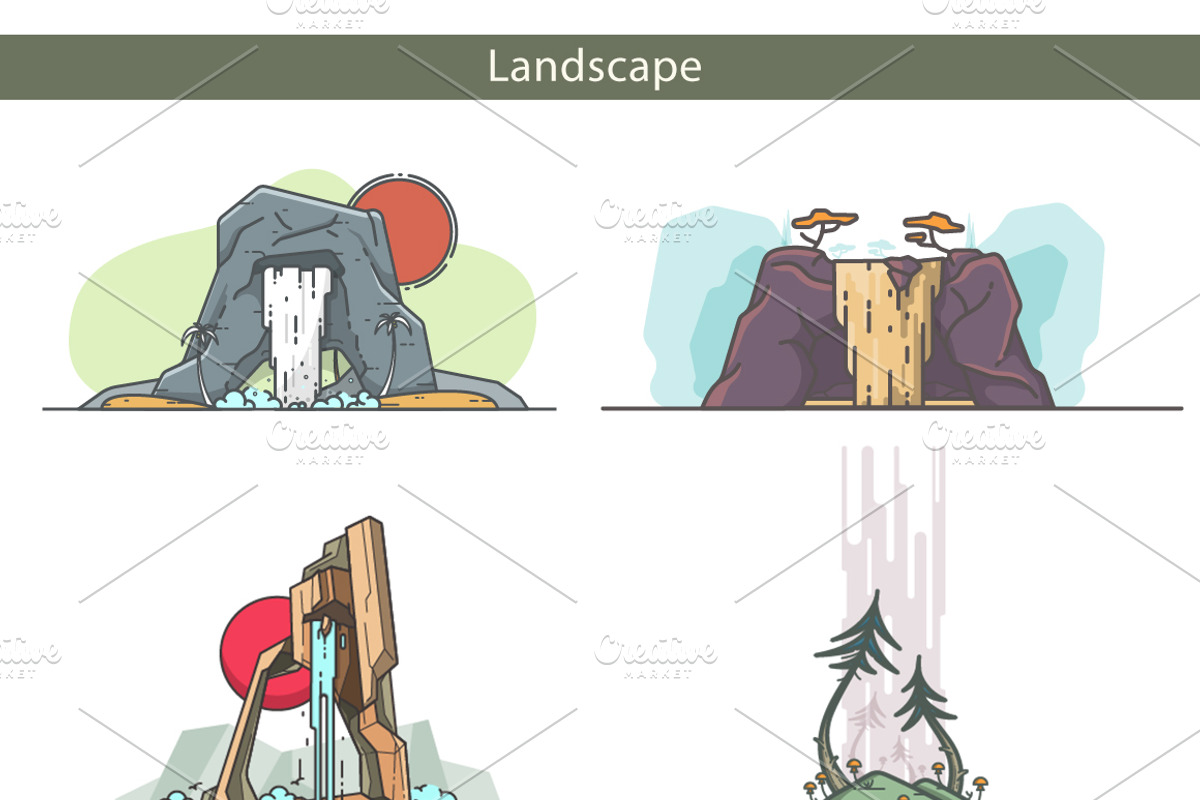 Outline vector illustrations, an Illustration by I-RO (Photo 3 of 4)