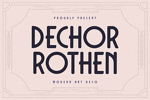 Dechor Rothen Modern Art Deco Font, a Sans Serif Font by Storytype Studio