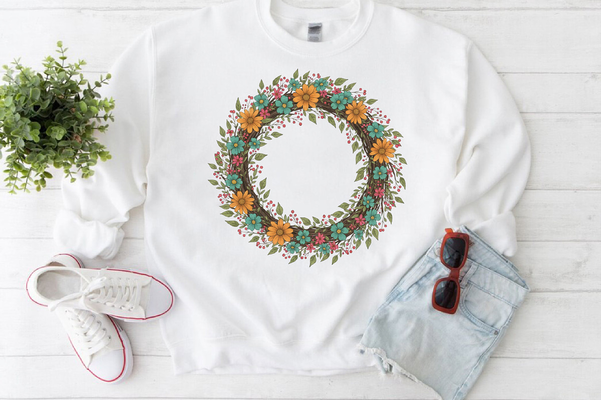 Floral Wreath PNG, an Illustration by Craft Nest (Photo 5 of 6)