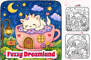 Fuzzy Dreamland Cute & Comfy Color, an Animal Illustration by Design Zone (Thumbnail 1 of 4)