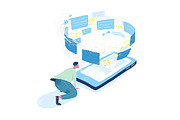 Information flow concept banner, a Technology Illustration by Good Studio (Thumbnail 3 of 3)