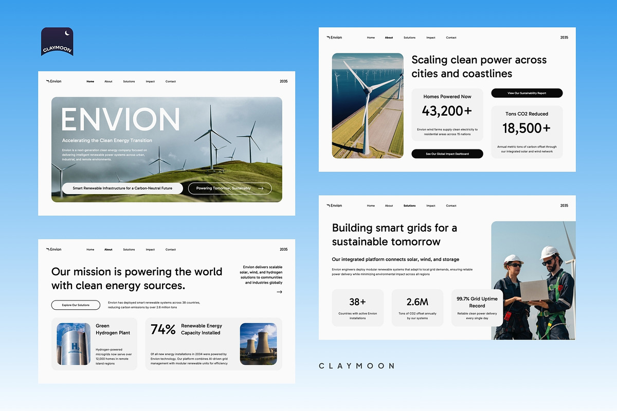 Clean Energy Pitch Deck, a Presentation Template by Claymoon Lab (Photo 3 of 7)