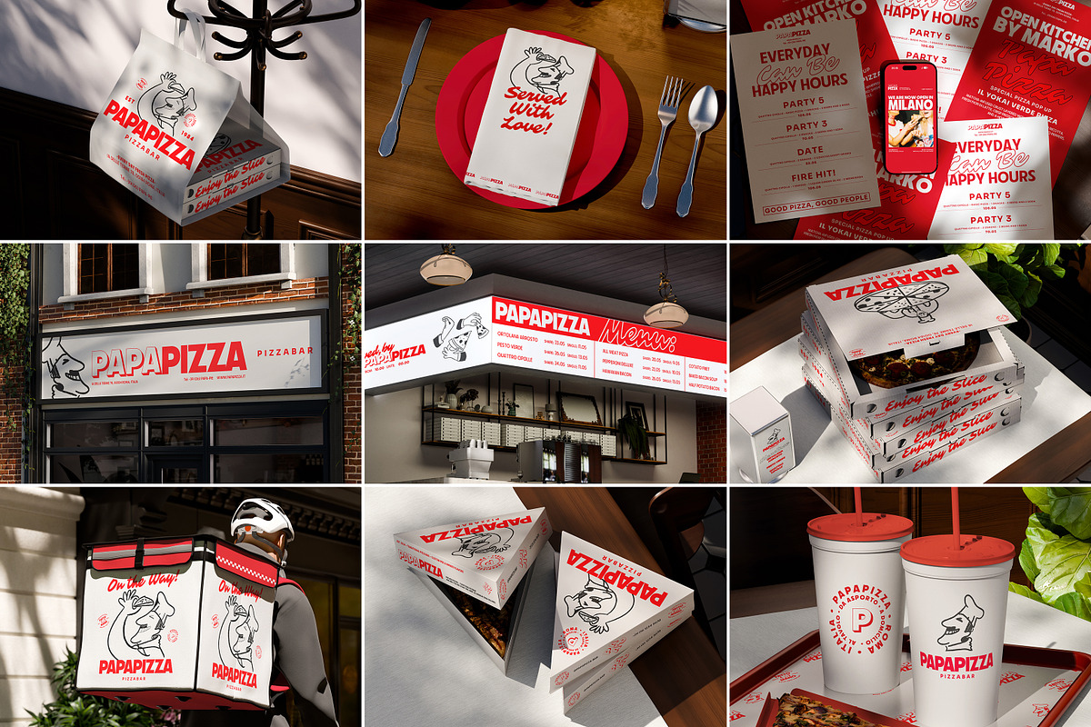 40 Pizza Branding & Packaging Mockup, a Packaging Mockup by Vitora Mockup (Photo 1 of 12)