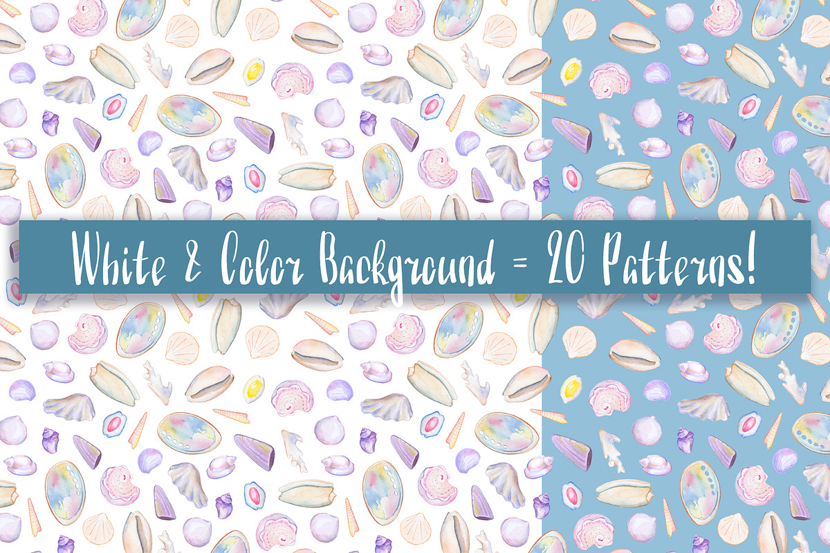 Watercolor Seashell Seamless Pattern, a Pattern Graphic by RabbitAndPencil (Photo 3 of 6)