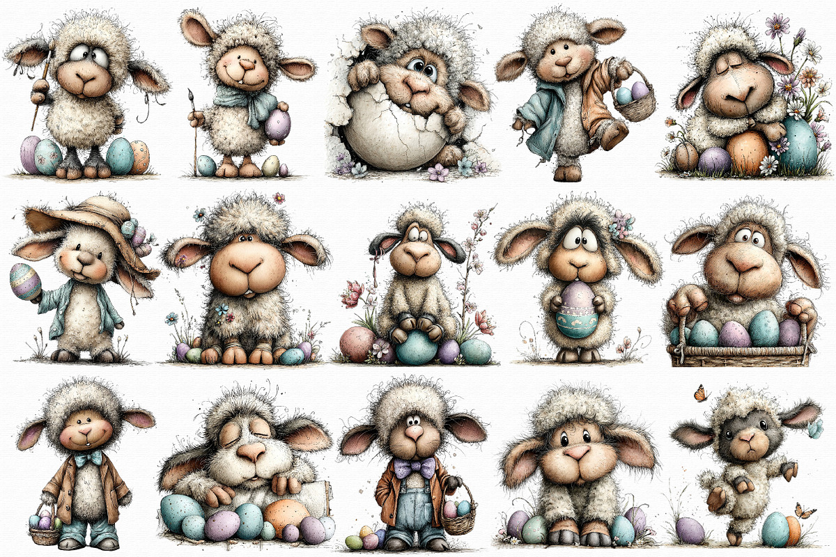 Whimsical Easter Animal Clipart, an Illustration by Libby Wishes (Photo 5 of 6)