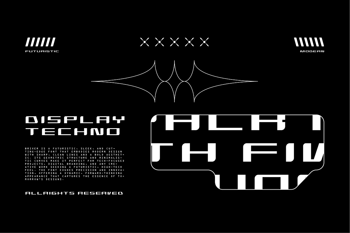 Brixer - Futuristic Display Font, a Sans Serif Font by Typeagle (Photo 3 of 10)