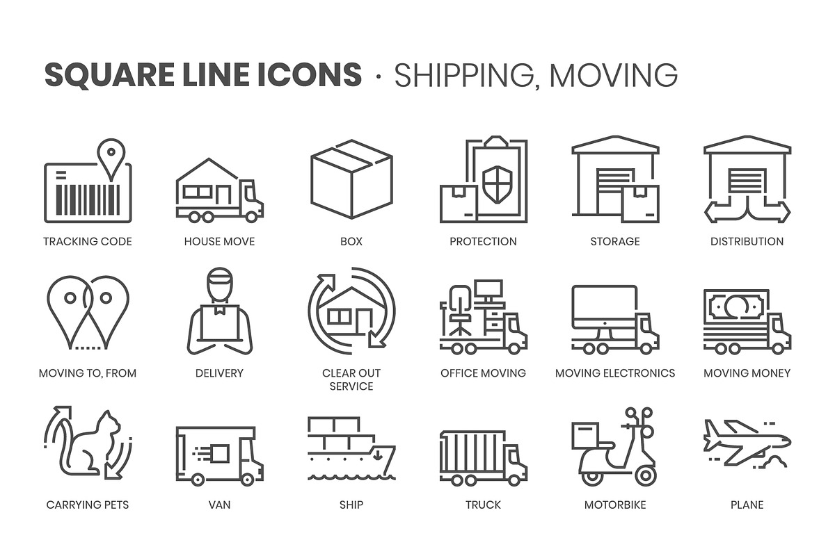 Square line icons, an Outline Icon by Howcolour (Photo 55 of 85)
