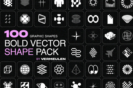 100 Vector Shapes | Futuristic Edgy, an Object Graphic by Vermeulen ...
