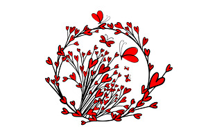 Abstraction of hearts and flowers, an Object Illustration by Nenahliadava Design