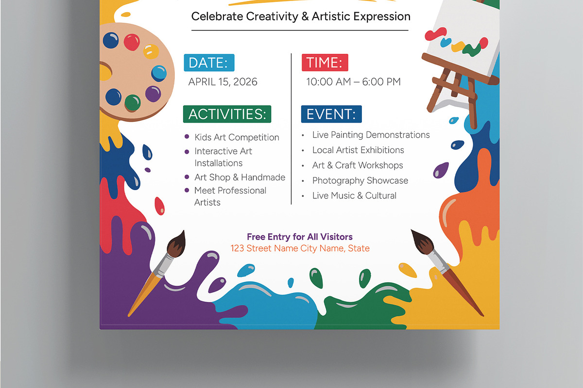 World Art Day Flyer, a Print Template by MightyDesign (Photo 3 of 8)