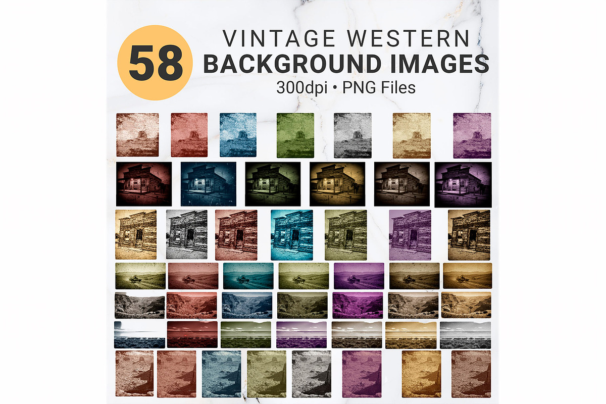 Vintage Western Digital Backgrounds, a Background Graphic by Godserv Designs (Photo 3 of 12)