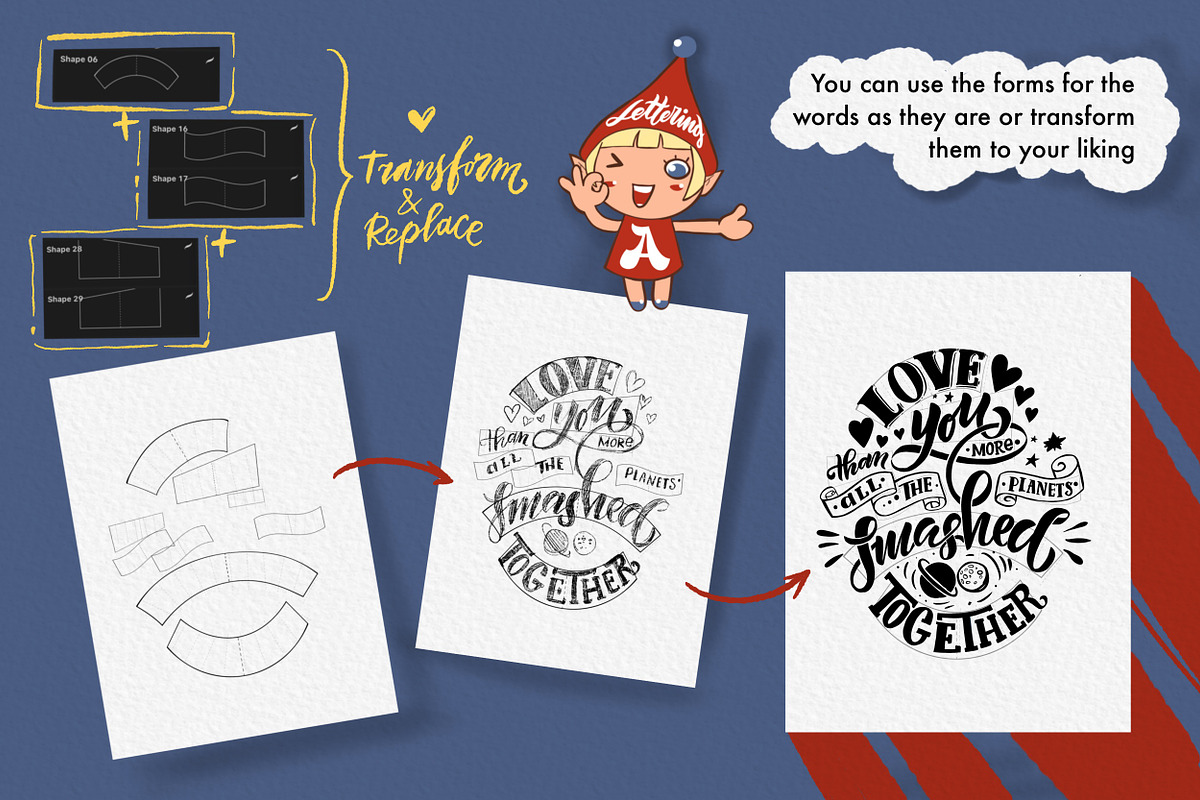 Lettering Assistant Grids & Schemes, a Brush Add-On by Letter Elfa Studio (Photo 4 of 9)