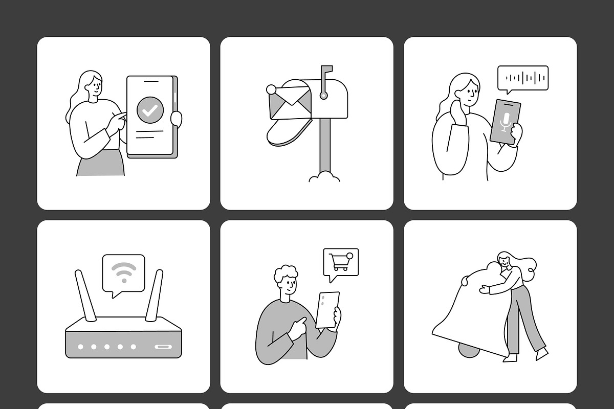 45 Notification Illustrations, a Work Illustration by Prosymbols (Photo 10 of 10)