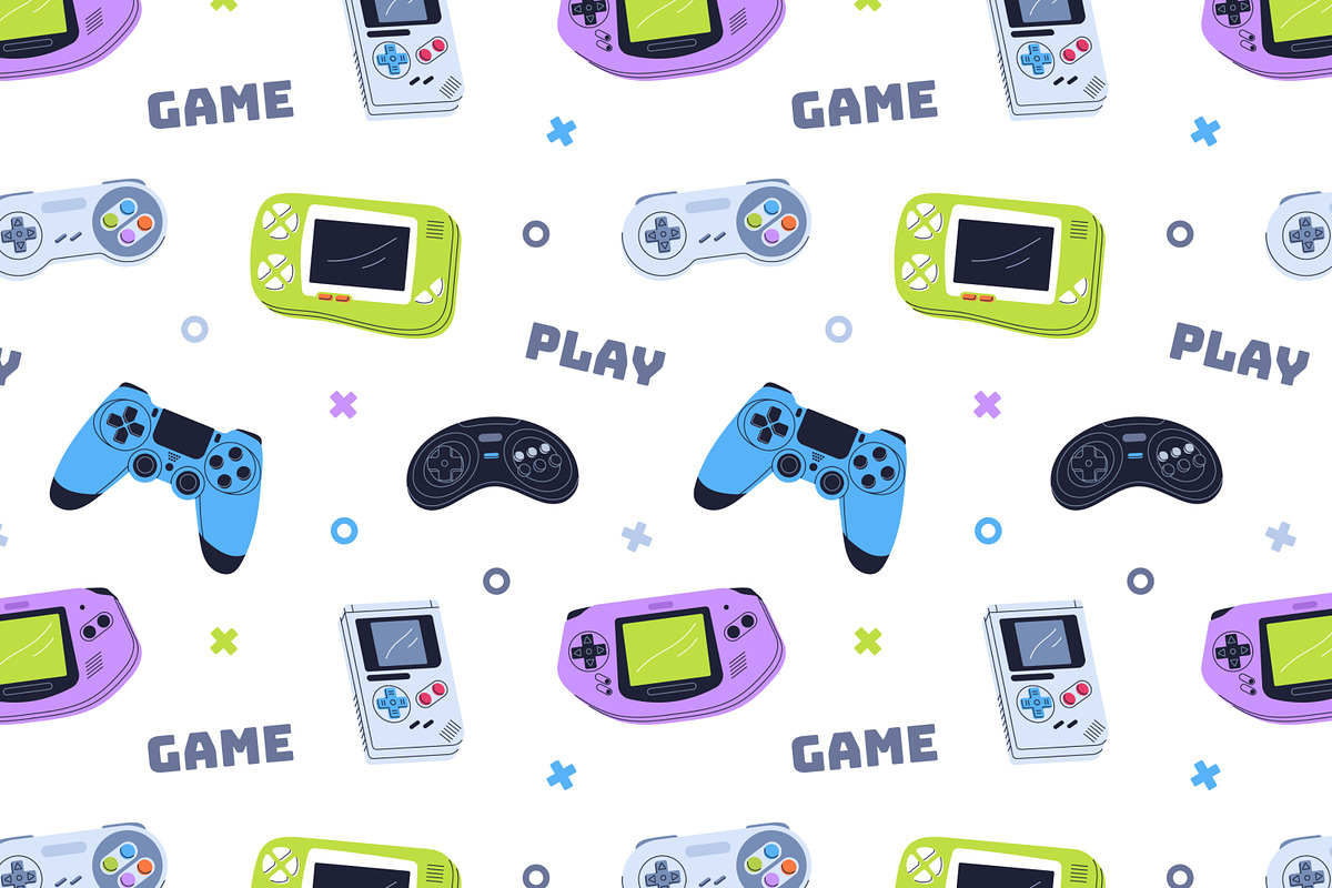 Game consoles, seamless pattern, a Pattern Graphic by Good Studio (Photo 2 of 5)