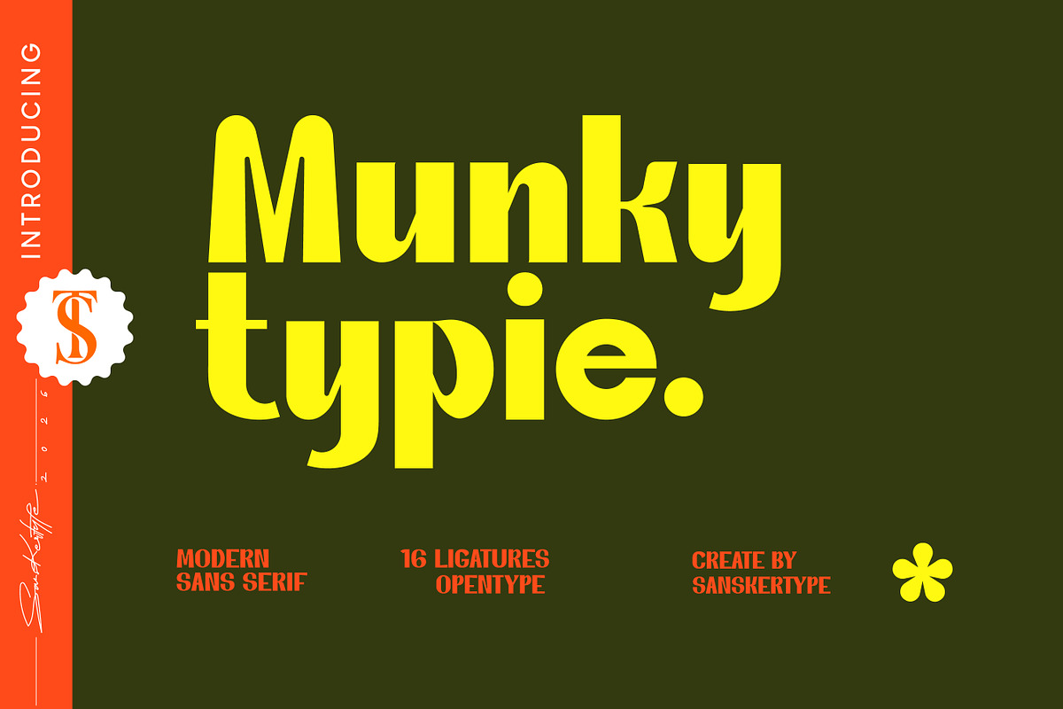MunkyTypie - Modern Sans Serif Font, a Serif Font by Sanskertype Studio (Photo 1 of 9)