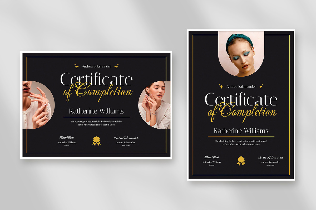 Esthetician Certificate Template, a Stationery Template by artbart (Photo 8 of 10)