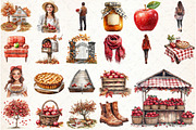Falling Apples Watercolor Clipart, an Illustration by Libby Wishes (Thumbnail 2 of 6)
