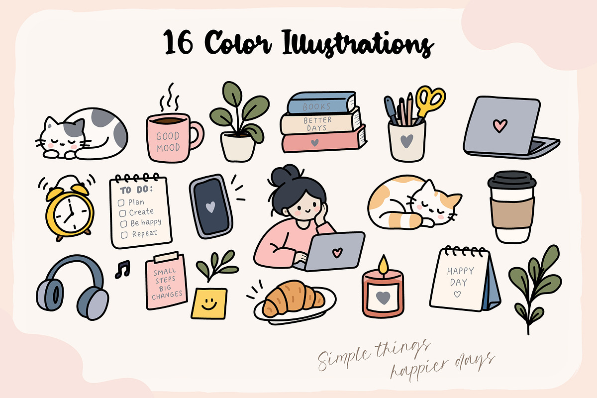 Cozy Lifestyle Illustration Set, an Object Illustration by OREHOVKA (Photo 2 of 4)