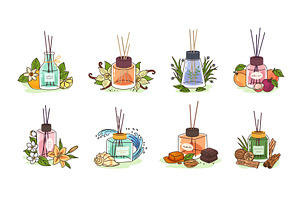 Reed sticks diffuser perfume types, an Object Illustration by winwin.art