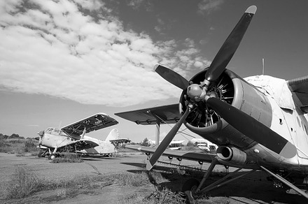 Old airplane stock photo containing aerial and aerodrome, a Transportation Photo by musicphoto