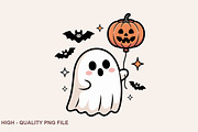 Cute Chubby Ghost Clipart Bundle, a Graphic by crative8112 (Thumbnail 3 of 7)