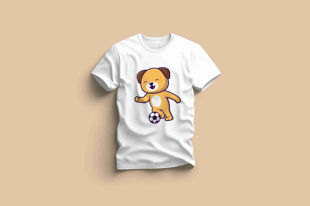 Cute Dog Playing Soccer Ball Cartoon, an Animal Illustration by Artstorystudio (Photo 2 of 3)
