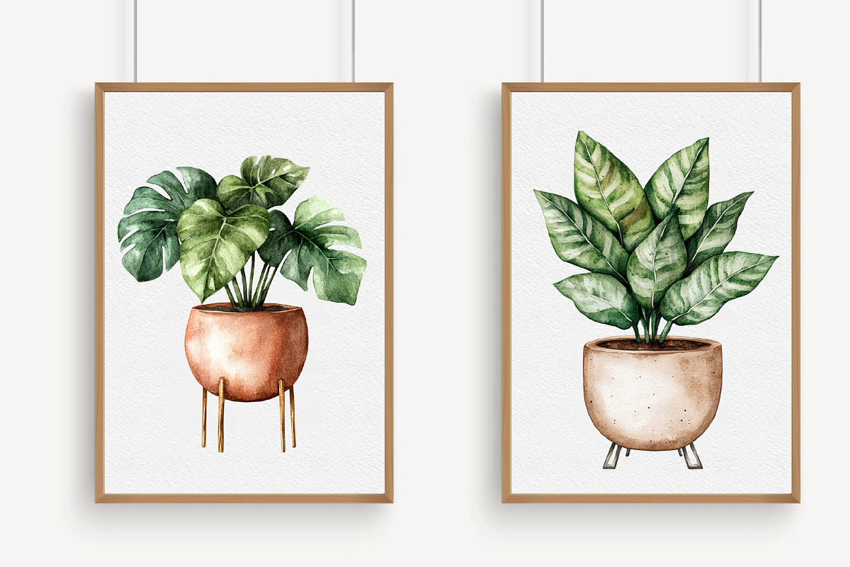 Watercolor Home Plants Clipart, an Illustration by Libby Wishes (Photo 6 of 7)