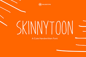 Skinnytoon - Cute Handwriting Font, a Script Font by dexsarharryfonts