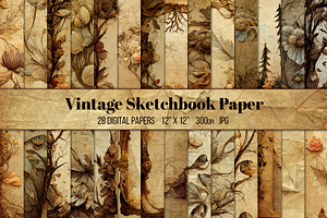 Vintage Sketchbook Paper Backgrounds