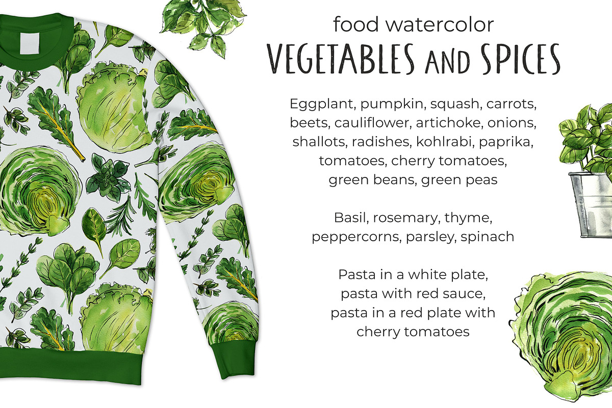 Food watercolor. Vegetables, a Food Illustration by irina.vaneeva (Photo 12 of 25)
