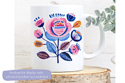 Abstract Boho Flowers Clipart Bundle, a Decorative Illustration by Nicole Branger Art (Thumbnail 14 of 20)