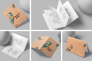 A5 Saddle Stitch Sketchbook Mockups