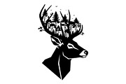 Deer Antler Silhouette Bundle, an Object Illustration by yasushie (Thumbnail 8 of 31)