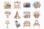 Watercolor Victorian Decor Clipart, an Illustration by Design Market (Thumbnail 3 of 4)