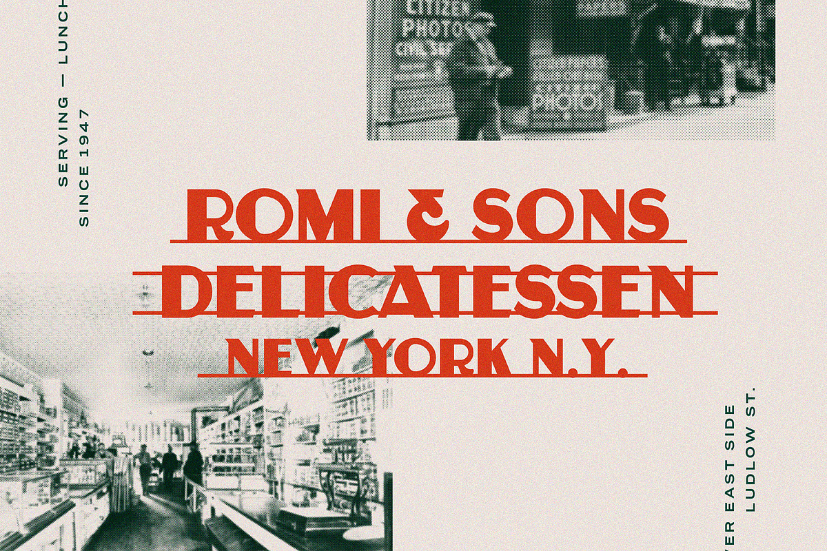 Reuben - A Vintage Display Font, a Sans Serif Font by JK Design Co. (Photo 3 of 8)