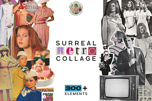 Retro Collage Pack 300 Elements